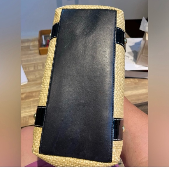 Coach EUC Princess Street Raffia and Patent Leather Legacy Tote Bag - Picture 12 of 15